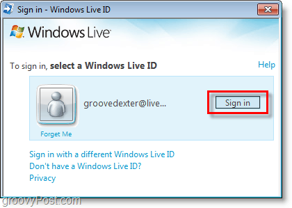conectați-vă la bing bar folosind ID-ul Windows Live