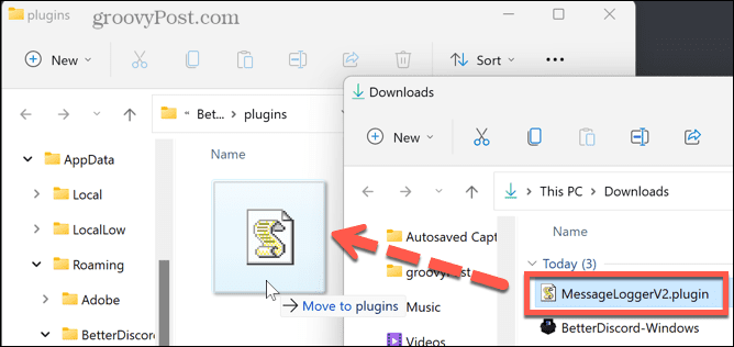 trageți în folderul plugin