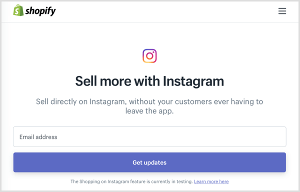 Înscrieți-vă la postarea pe Instagram magazin shopify beta