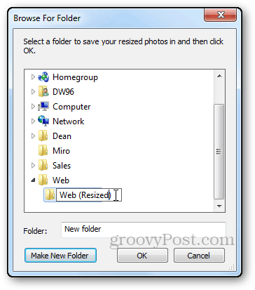 fotografii redimensionare tutorial ferestre live galerie foto redimensionare definiți director face nou folder pentru a căuta dialog pentru folder