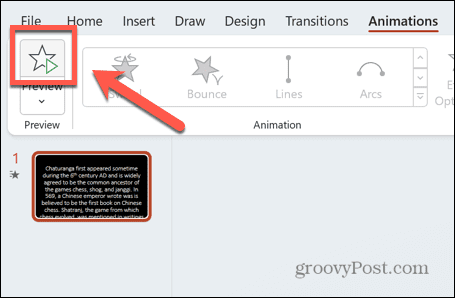 butonul de previzualizare powerpoint