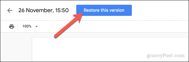Restaurați o versiune a unui fișier Google Docs