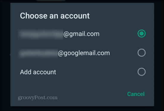 whatsapp alege contul gmail