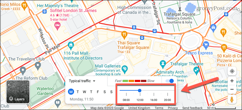 timpul de trafic tipic pentru hărți Google