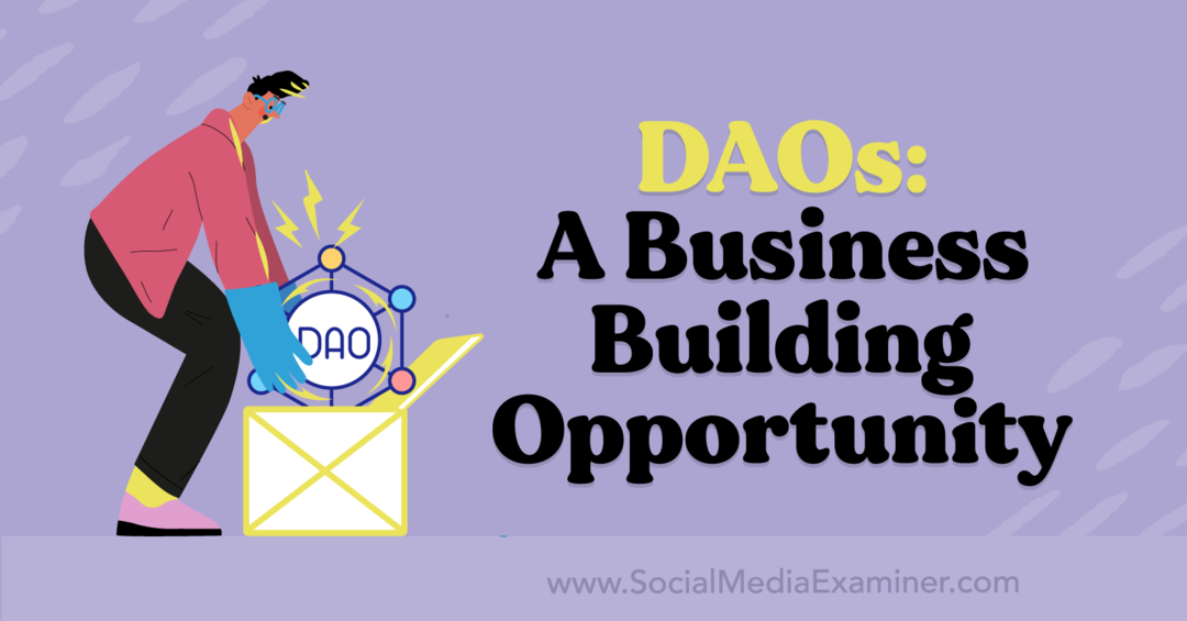 DAO: O oportunitate de construire a afacerii: examinator de rețele sociale