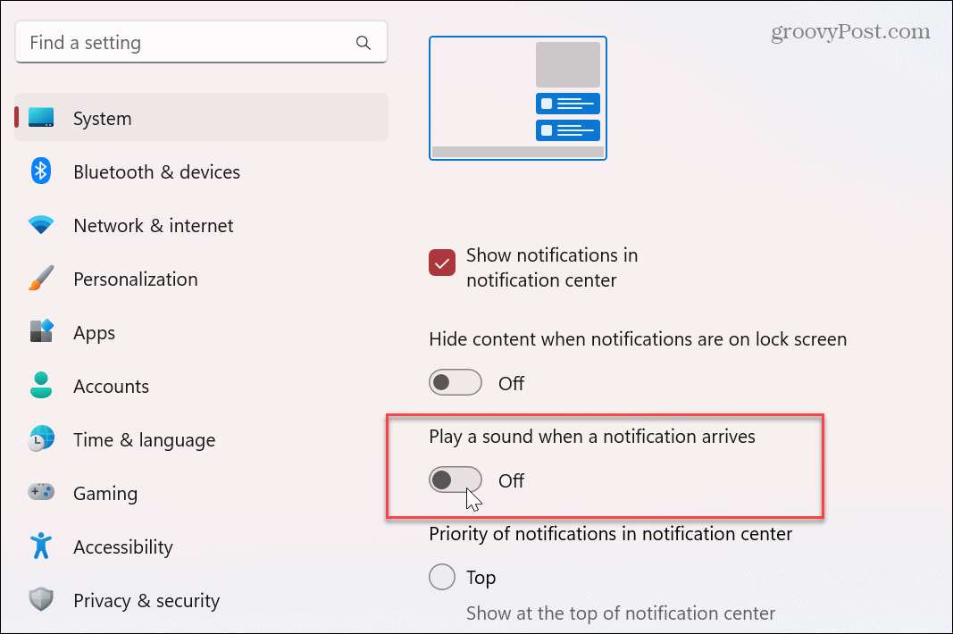 Dezactivați sunetele de notificare a aplicației pe Windows