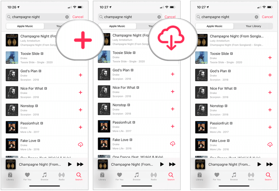 Apple Music descarcă melodii pe dispozitiv