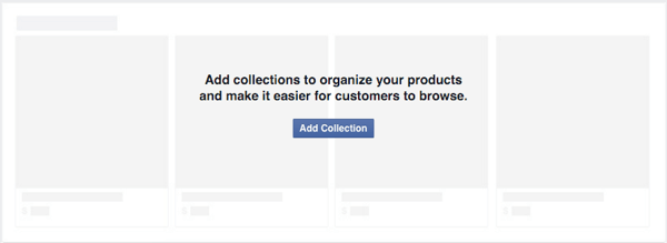 adăugați colecție pentru a organiza produsele magazinului facebook