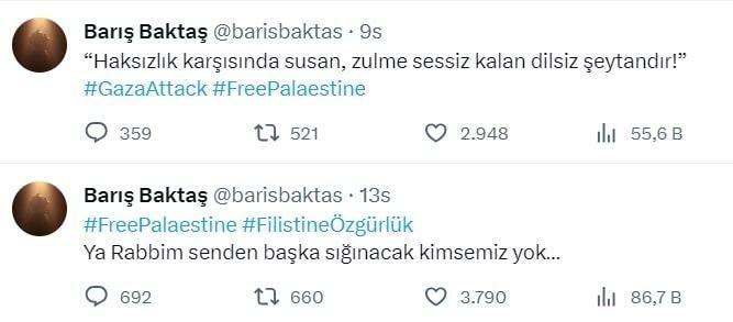 Barış Baktaş Împărtăşirea sprijinului pentru Palestina
