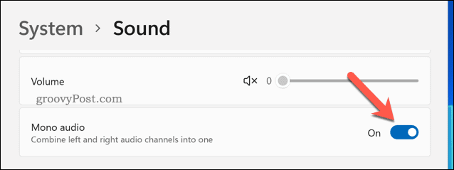 Activați audio mono pe Windows 11