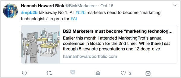 live blogging profesori de marketing b2b forum de marketing exemplu twitter
