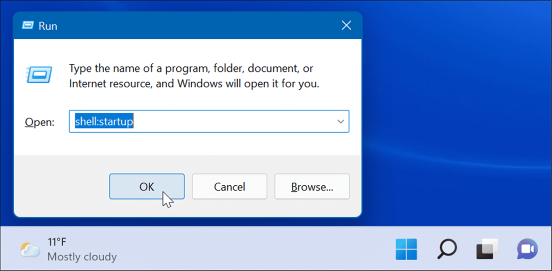 Lansarea aplicațiilor shell-startup în timpul pornirii pe Windows 11