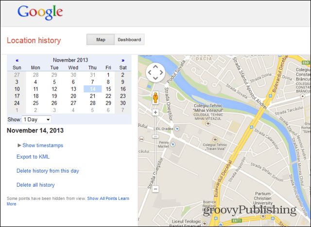 Istoricul locațiilor Google