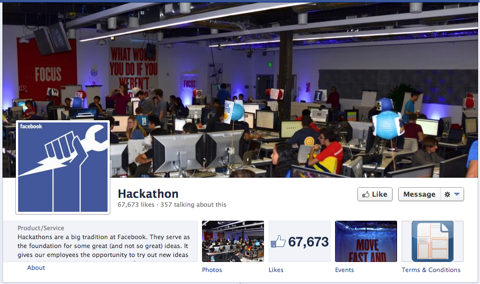pagina Facebook hackathon