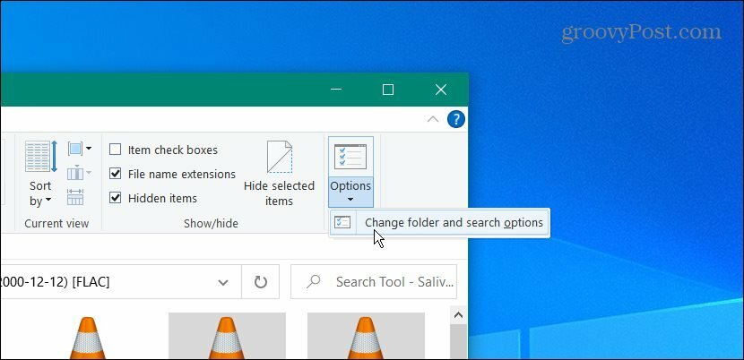 Opțiuni Windows 10 File Explorer