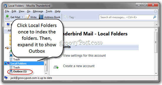 Ștergeți mesajele nedorite din Thunderbird Outbox