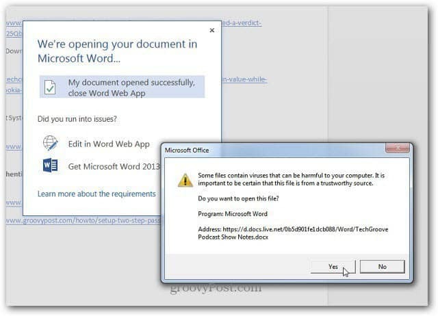 Deschide un document de aplicație web partajat Office pe desktop