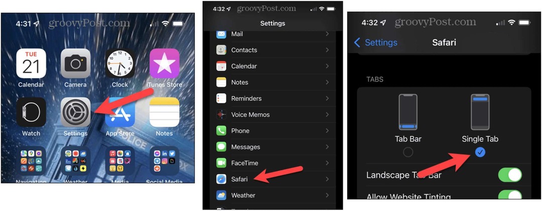 Cum să mutați bara de căutare Safari înapoi în partea de sus pe iPhone