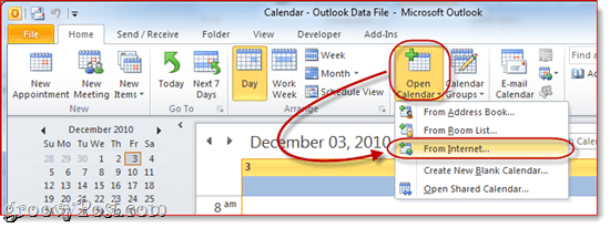 Google Calendar către Outlook 2010`