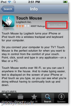 instalați mouse-ul Logitech touch pe iPhone