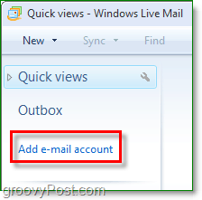 adăugați contul de e-mail la Windows Live Mail