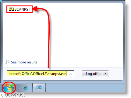 Captura de ecran - Lansarea instrumentelor de reparare SCANPST Outlook 2007