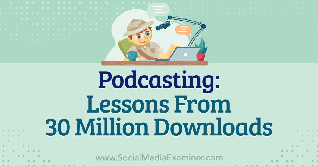 Podcasting: Lecții din 30 de milioane de descărcări, cu informații de la Michael Stelzner, cu un interviu acordat de Leslie Samuel pe podcastul de social media Marketing.