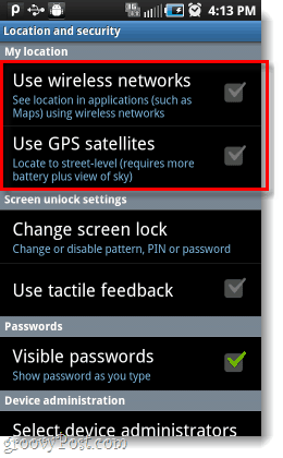 Android folosesc rețelele mele wireless sateliți gps