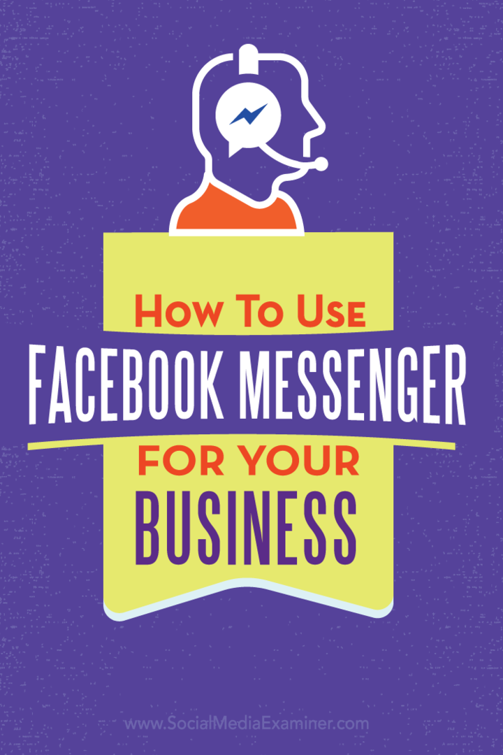 pagina de afaceri Facebook și Facebook Messenger