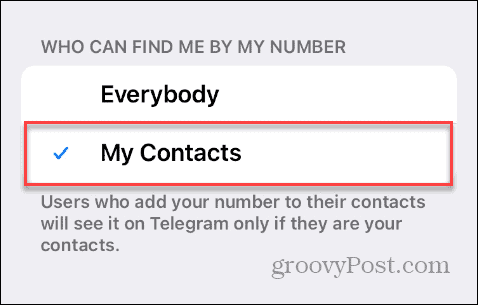 Găsiți după numărul de telefon pe Telegram