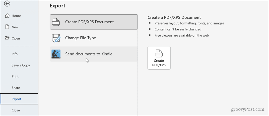 Cum să trimiți documente Word pe Kindle din Windows 11
