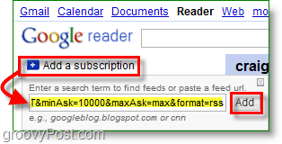 adăugați URL-ul dvs. de adresare la cititorul dvs. RSS