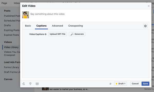Apăsați butonul Generați (cu pictograma baghetă magică) pentru a produce subtitrări automate pentru videoclipul dvs.
