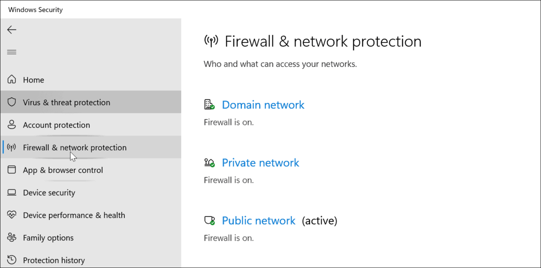 firewall și protecție rețelei windows security windows 11