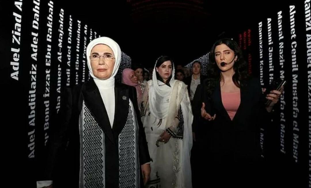Prima Doamnă Erdoğan a vizitat expoziția „Gaza: Rezisting Humanity” împreună cu soțiile liderilor!