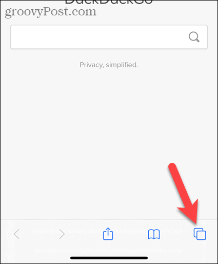 Atingeți butonul tab din Safari pe iOS