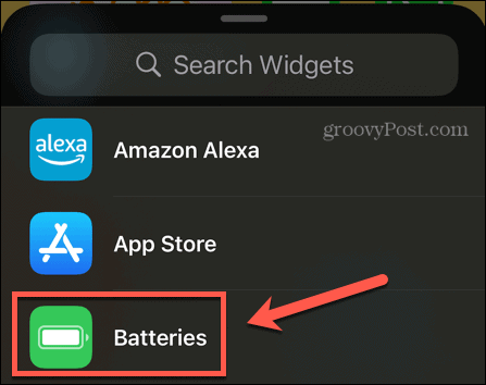 widget de inserare a bateriilor pentru iphone