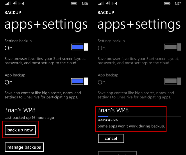 Windows Phone 8.1 Sfat: Backup manual al datelor dvs. de telefon