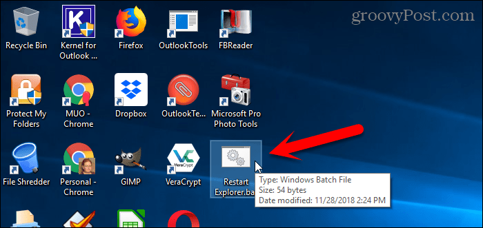 Rulați un fișier de lot pe desktopul Windows 10