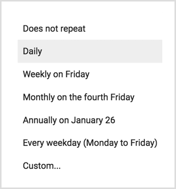 Frecvența Google Calendar