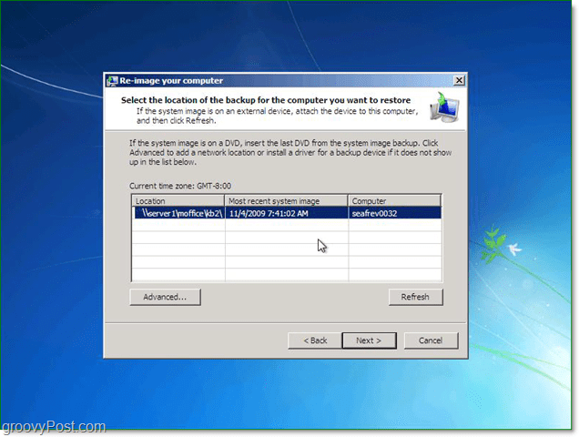 puteți utiliza o imagine de sistem din rețea pentru a restabili Windows 7