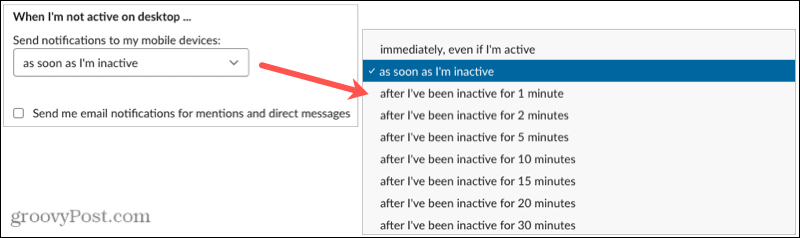 Timp de inactivitate a notificărilor pe Slack Desktop