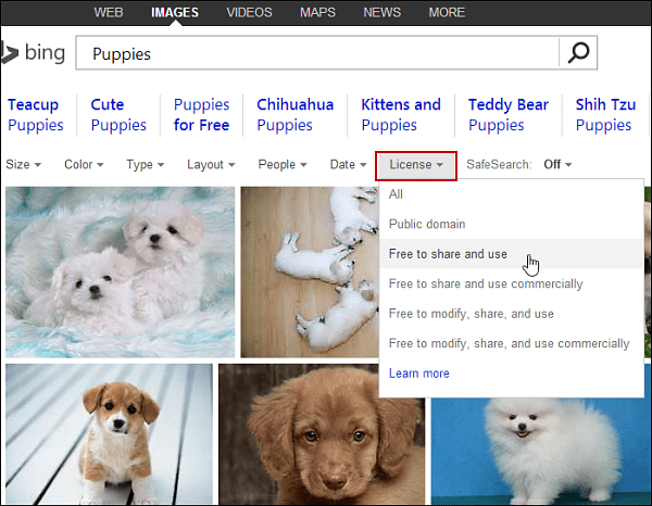 Folosiți Bing și Google Image Search pentru imagini gratuite pentru postările de pe blog