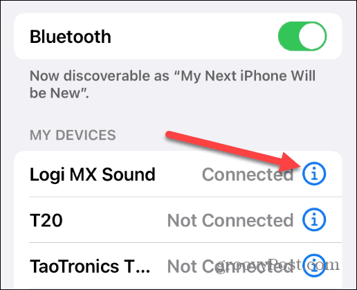 schimba numele bluetooth pe iPhone