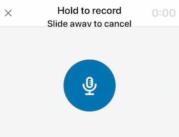 pictogramă microfon pentru a înregistra mesajul audio LinkedIn