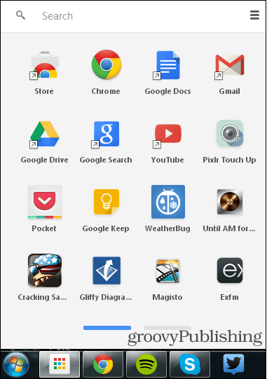 lansator desktop pentru aplicații chrome
