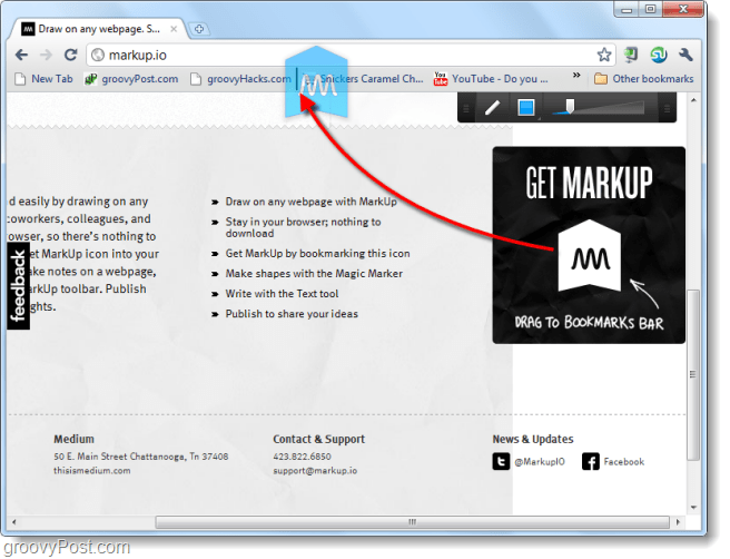 Site-uri de captare a ecranului și utilizează-le folosind Markup.io
