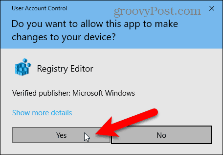Caseta de dialog Control cont utilizator în Windows 10