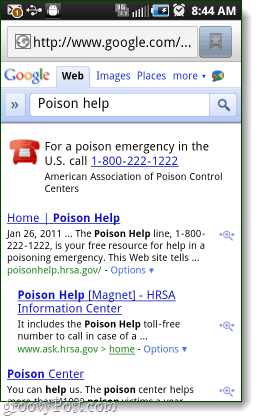 google numere de ajutor pentru otravă