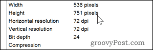 Detalii despre DPI pentru o imagine pe Windows